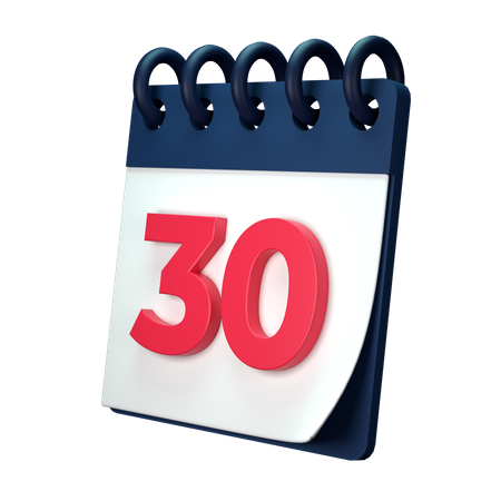30 Date  3D Icon