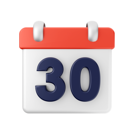 30 date  3D Icon