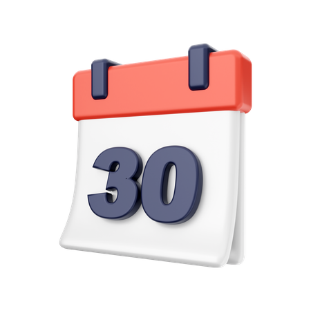 30 Date  3D Icon