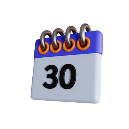 30 Date  3D Icon