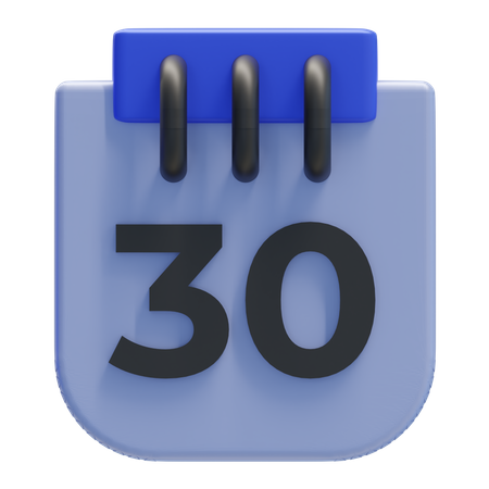 30 Date  3D Icon