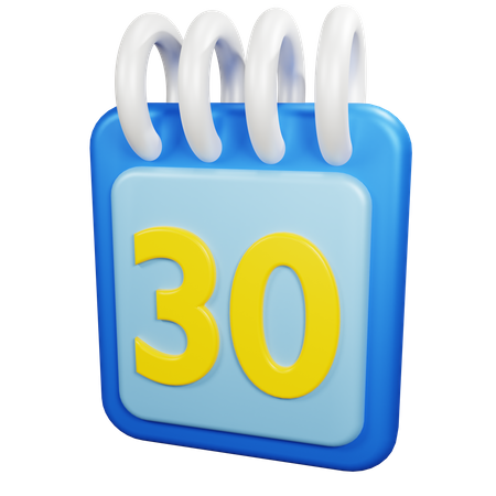 30 Date  3D Icon