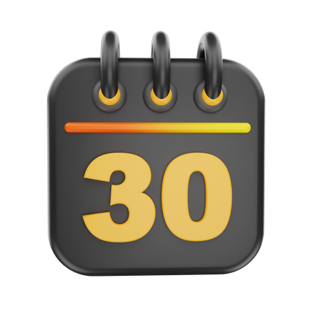 30 Date  3D Icon
