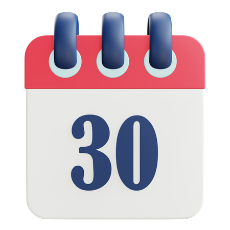 30 Date  3D Icon