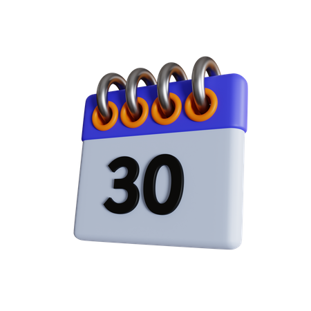 30 Date  3D Icon