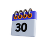 3d 30 calendar emoji