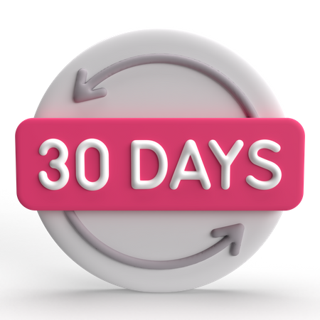 30 Days Refund  3D Icon
