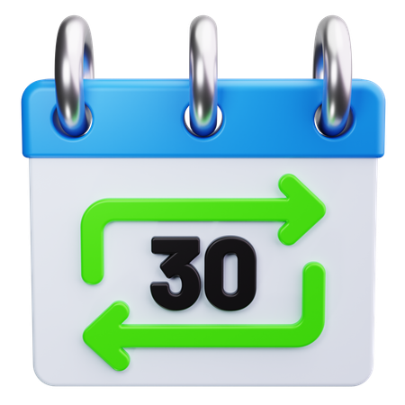 30 Days Return  3D Icon