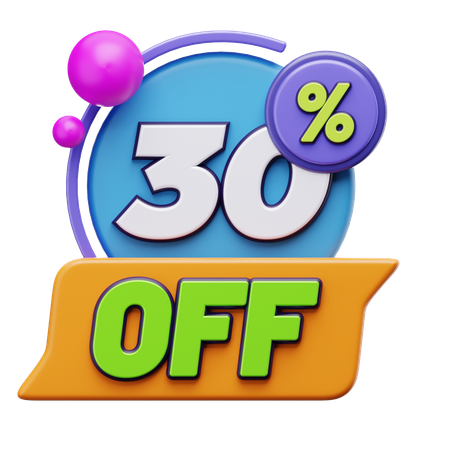 30% DE DESCONTO  3D Icon