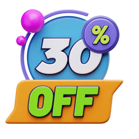 30% DE DESCONTO  3D Icon