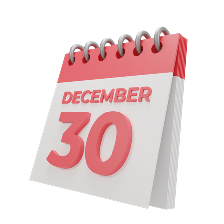 30 December  3D Illustration