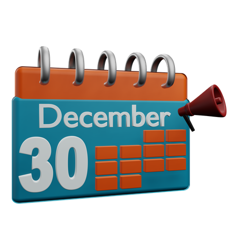 30 December  3D Icon