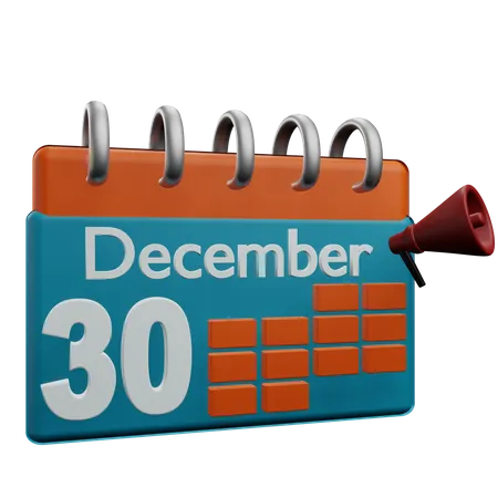 30 December  3D Icon