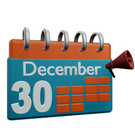 30 décembre  3D Icon