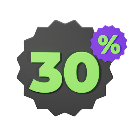 30% de desconto  3D Icon