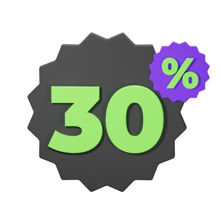 30% de descuento  3D Icon