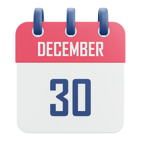 30 de diciembre  3D Icon