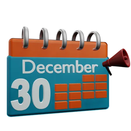 30 de diciembre  3D Icon