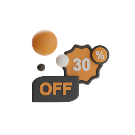 30 Discount Badge  3D Icon