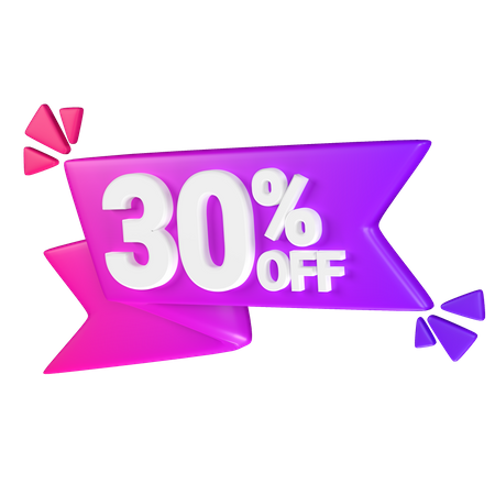 30% Discount Tag  3D Icon