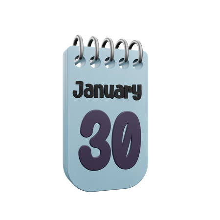 Calendario del 30 de enero  3D Icon