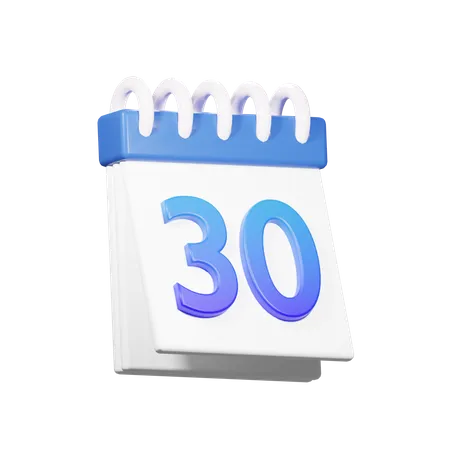 30 fecha  3D Icon