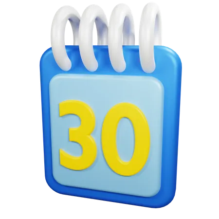 30 fecha  3D Icon