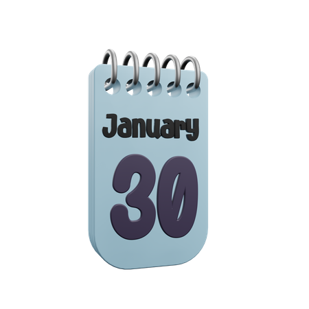 30 January Calender  3D Icon
