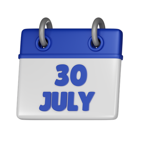 30 de julio  3D Icon