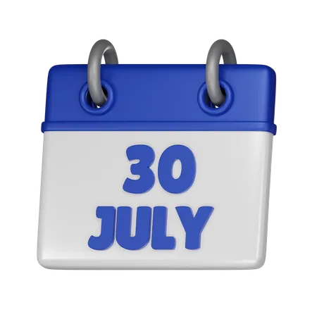 30 de julio  3D Icon