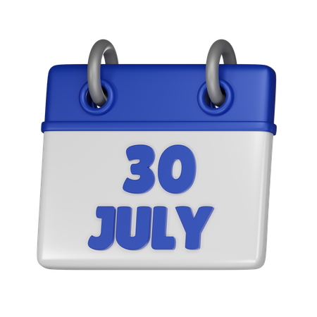 30 July  3D Icon