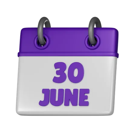 30 June  3D Icon