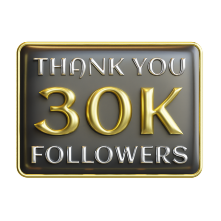 30 K Followers  3D Icon