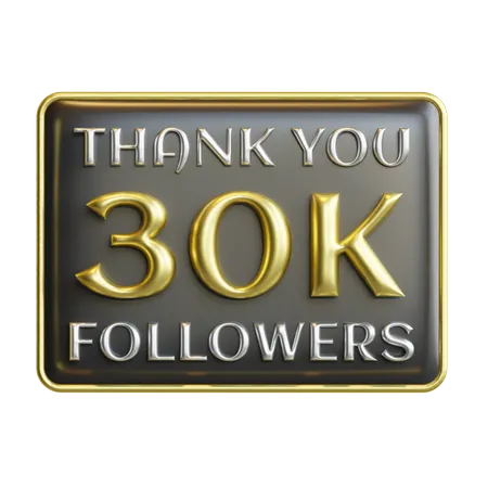 30 K Followers  3D Icon