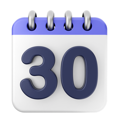 30. Kalender  3D Icon