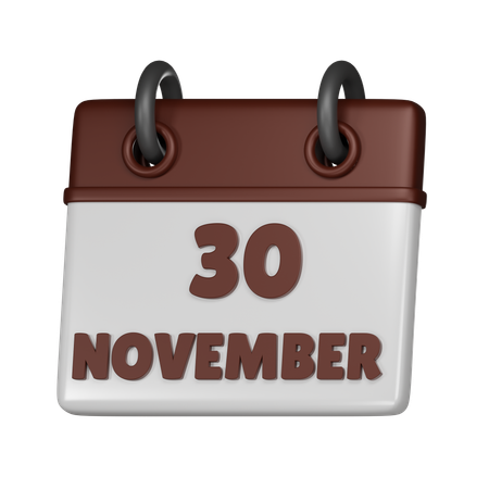 30 November  3D Icon