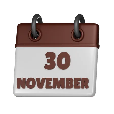 30 de noviembre  3D Icon