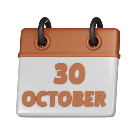 30 October  3D Icon