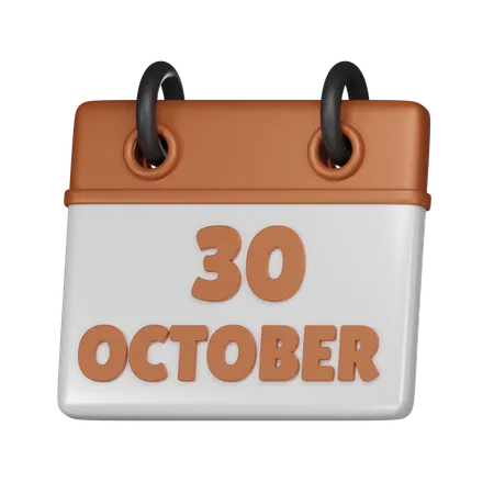 30 October  3D Icon