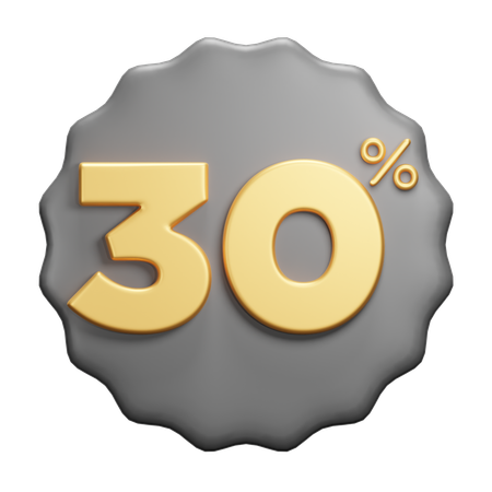 30 percent  3D Icon