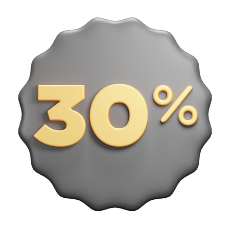 30 percent  3D Icon
