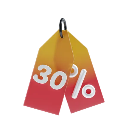 30 Percent  3D Icon