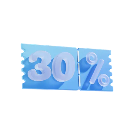 30 Percent  3D Icon