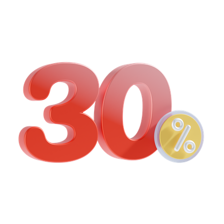 30 Percent  3D Icon