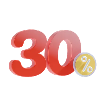 30 Percent  3D Icon