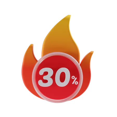 30 Percent  3D Icon