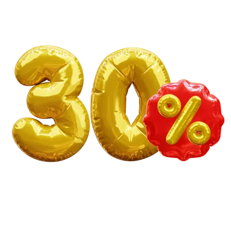 30 percent  3D Icon