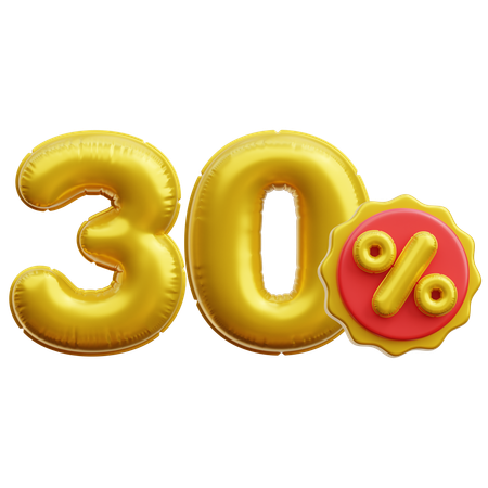 30 Percent  3D Icon