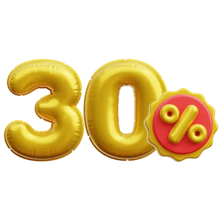 30 Percent  3D Icon