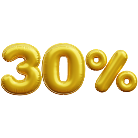 30 Percent  3D Icon